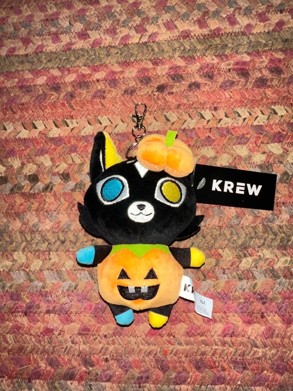 NWT KREW PUMPKIN TEDDY KITTY KEYCHAIN